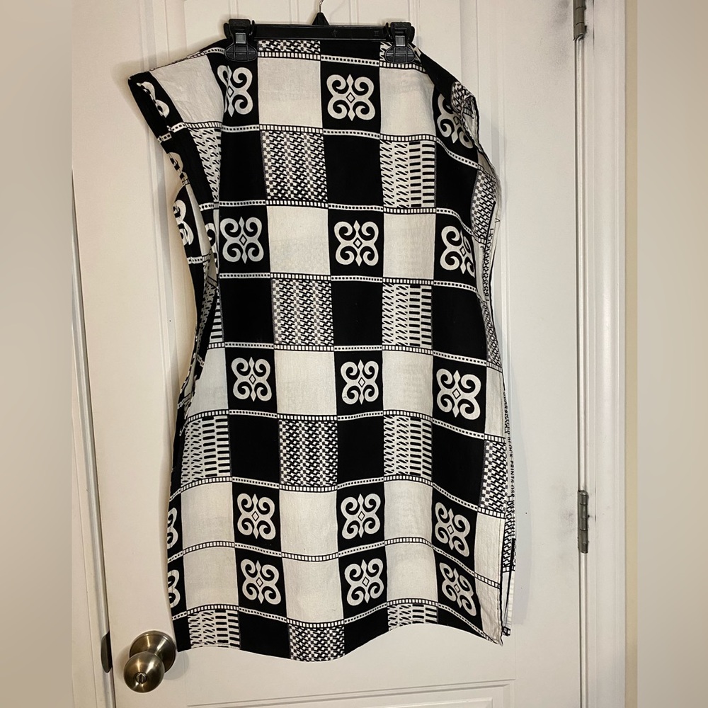 Head Wrap Black and White African Print African Head Wrap - Picture 1 of 3